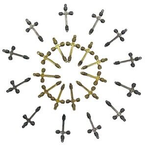 Cross Gold & Silver Metal  Pendants Color 1.75" Arts & Crafts Necklace Lot of 23